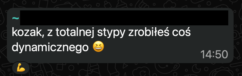 Wiadomość z opinią klienta